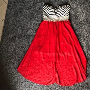 Red high-low dress